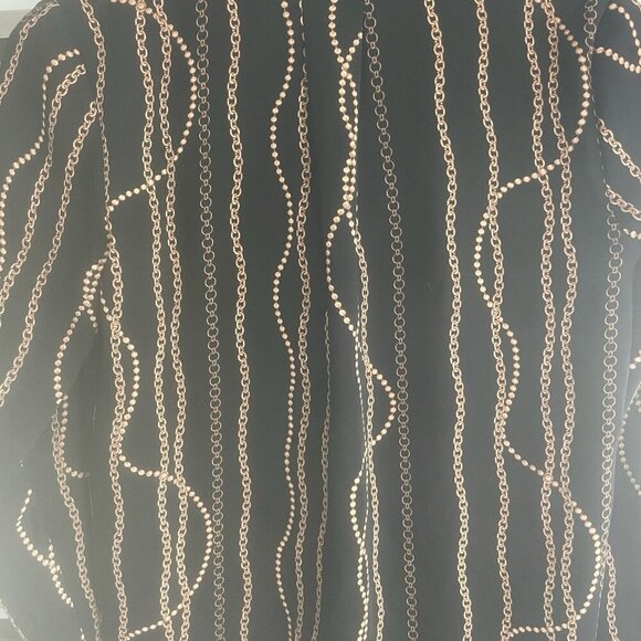 Aritzia Babaton Button Front Blouse Black Gold Chain Link Womens Blouse Size XXS - Picture 7 of 7